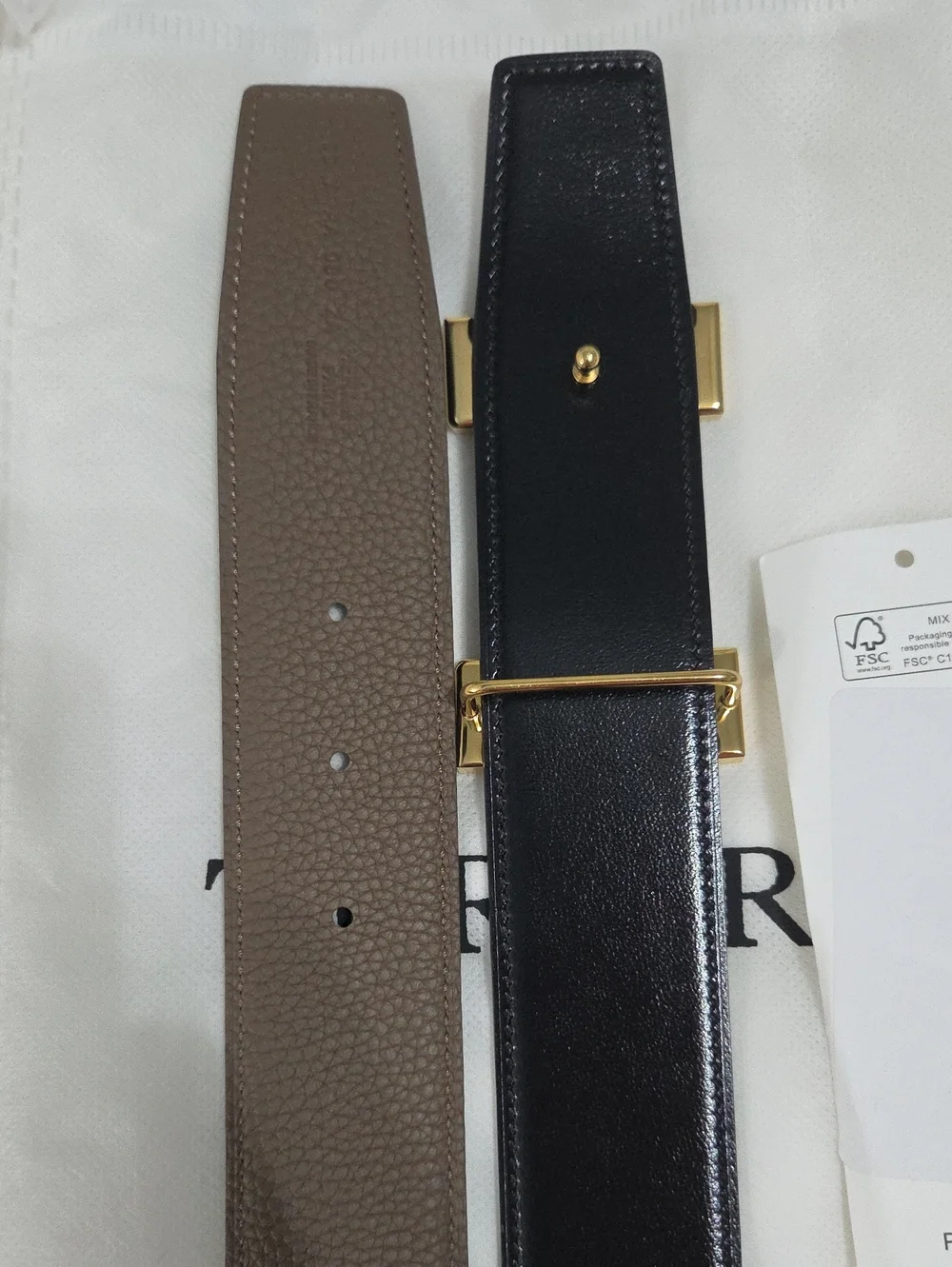 Hermes Reversible Gold H Buckle Belt Brown & Black Leather